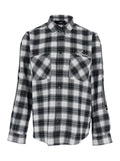 Shirt with Classic Collar and All-Over Check Motif in Multicolor Wool for Men White/black Cotton Blouses