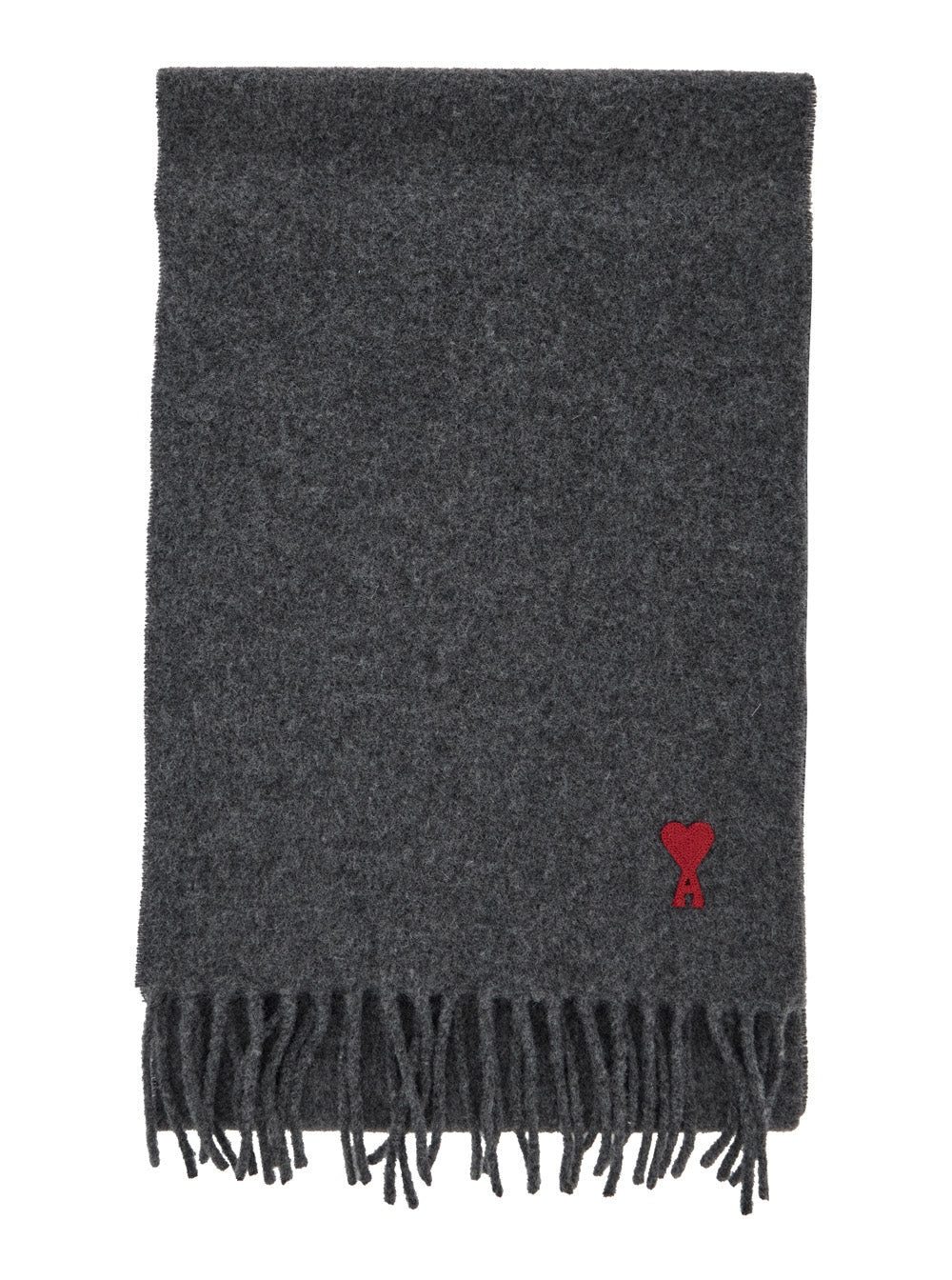 Grey Oversized Rectangular Scarf with ADC Patch on Front in Wool for Men Scarfs And Foulards