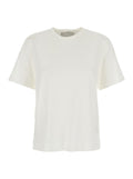 White T-Shirt with AMI de Coeur Patch in Cotton Woman Tshirts And Polo Shirts