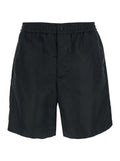 Black Shorts With Elastic Waist And Ami De Coeur Detail On The Back In Tech Fabric Man Bermuda