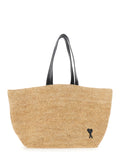 Beige Tote Bag With Adc Logo Patch On The Front Raffia For Men