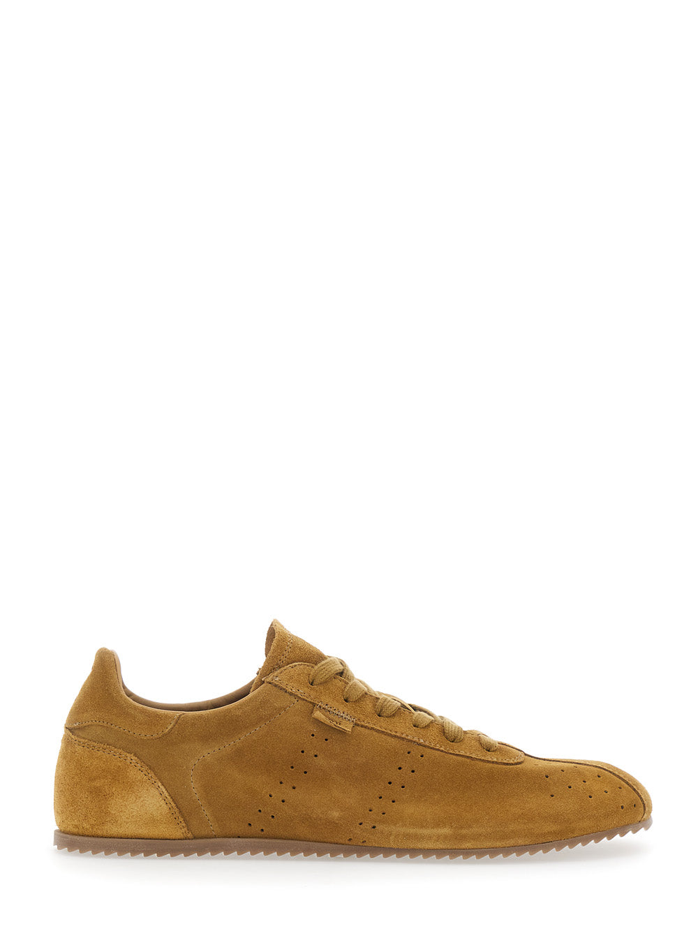 Brown Sneakers With Perforated Design And Embossed Logo On The Back Suede Man - IT 43