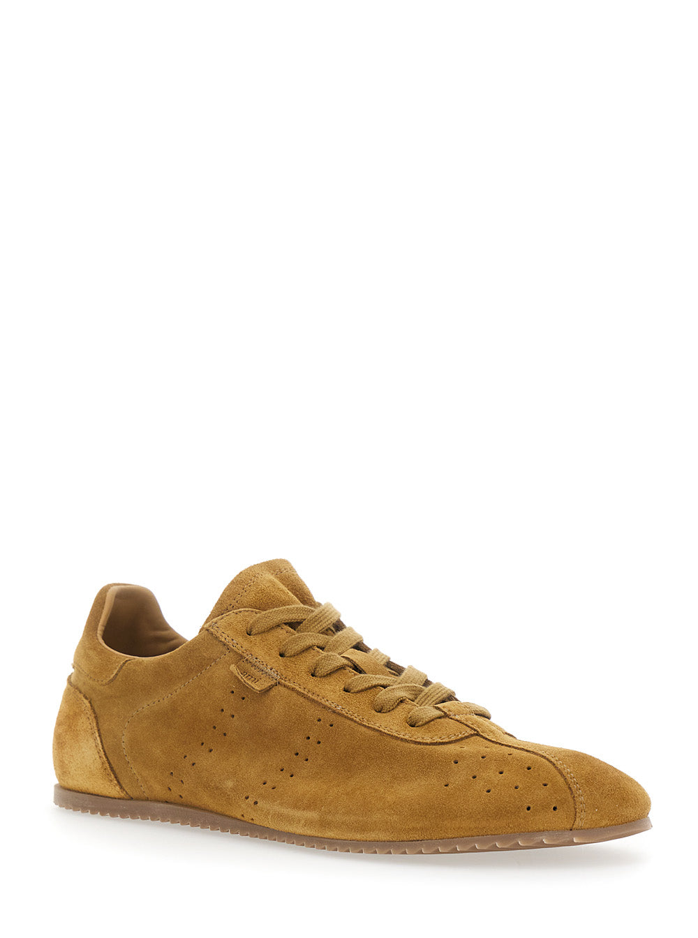 Brown Sneakers With Perforated Design And Embossed Logo On The Back Suede Man - IT 43