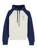 Blue hoodie with drawstring hood and ADC embroidery on the front in cotton for men Blu Sweatshirts