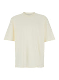 White Crew Neck T-Shirt with Tone-on-Tone ADC Embroidery on the Front in Cotton for Men Tshirts And Polo Shirts