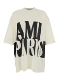 White Crew Neck T-Shirt with Maxi Logo Print on the Front and ADC Detail Back in Cotton for Men Tshirts Polo Shirts