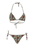 Reversible Bikini With Crochet Trim Multicolor Tech Fabric For Women Polyamide Elastane Beachwear