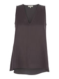Top Angelica Sleeveless with V-Neck in Viscose Blend Purple Women Violet Acetate Tops
