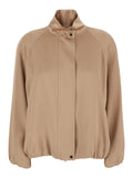Grace Jacket Beige With Front Closure And Acetate Viscose Pockets For Women Outerwear