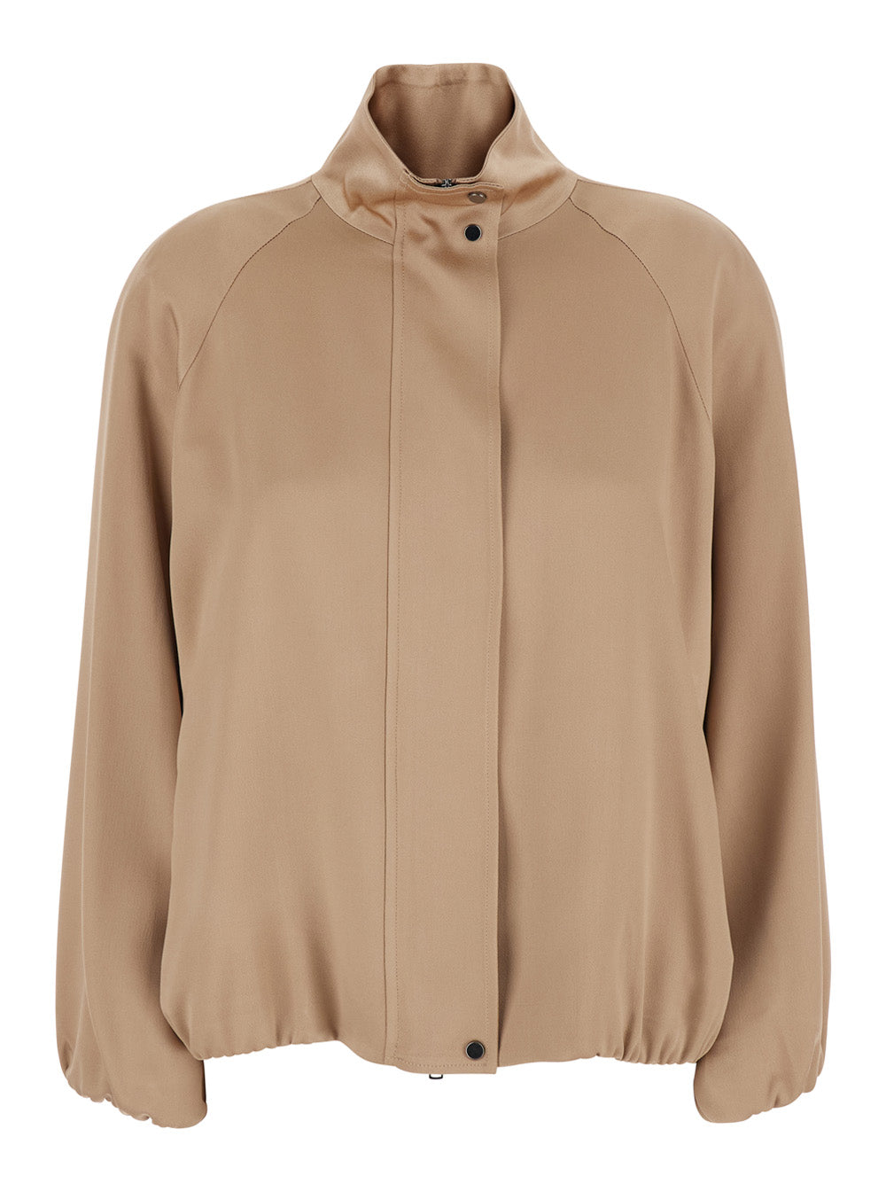 Grace Jacket Beige With Front Closure And Acetate Viscose Pockets For Women Outerwear