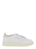 Medalist White Low Top Sneakers with Lace Closure in Leather Woman Cow Suede
