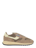 Reelwind Brown Sneaker Low Top with Logo Patch on Tongue and Side in Suede for Women Nylon Cow Mesh