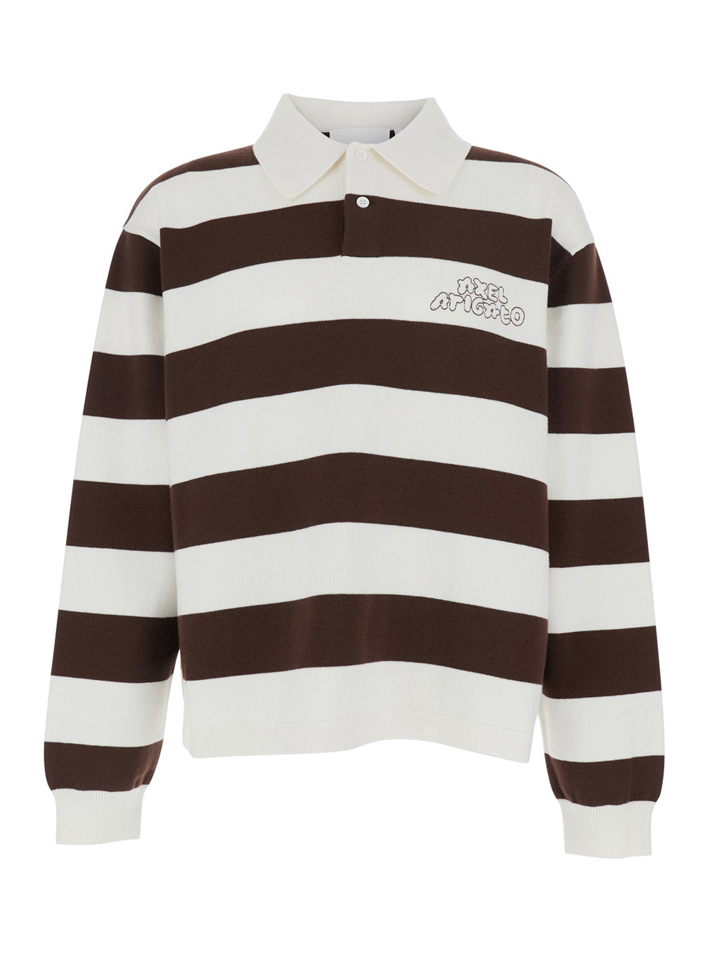 Rey Polo Sweater Brown with Collar and Long Sleeves in Merino Cotton Blend for Women Wool Sweatshirts
