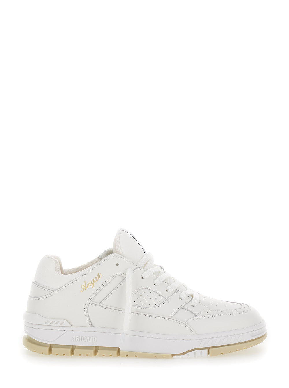Area White Low Top Sneakers With Laminated Logo Leather Man