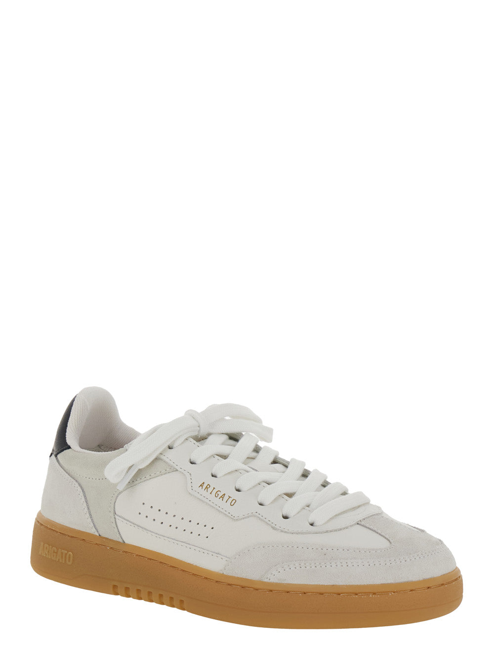 Sneaker Dice T-Toe Low Top with Logo Patch on the Tongue and Lettering Back in White Leather for Women