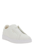 Dice Laceless White Low Top Sneakers With Logo Lettering On Side And Heel Leather Man