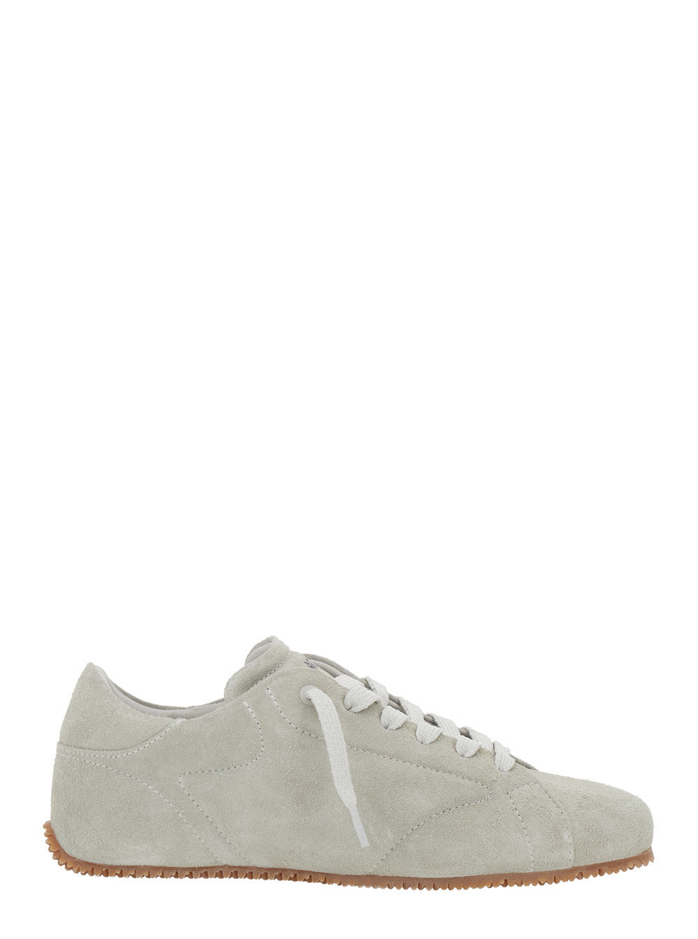 Sneaker Tact Low Top with Logo Lettering on the Tongue in Gray Suede for Men Grey Calf