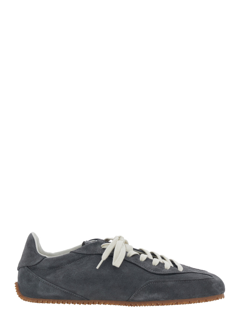 Daze Runner Grey Sneaker With Logo On The Tongue And Grooved Sole Suede Man - IT 44