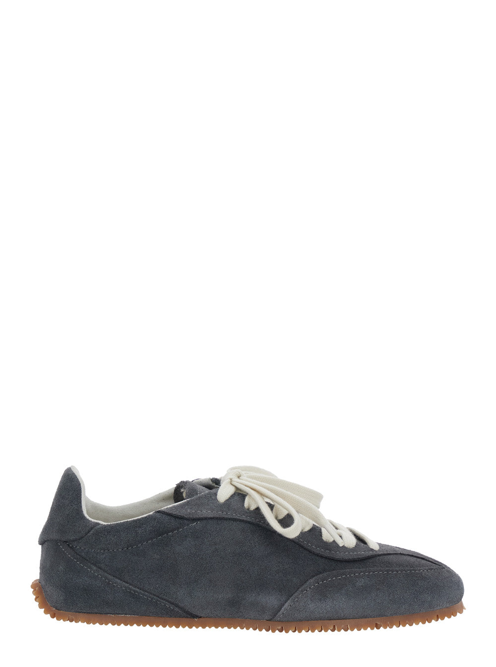 Daze Runner Grey Sneaker With Logo On The Tongue And Grooved Sole Suede Woman
