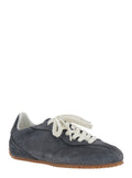 Daze Runner Grey Sneaker With Logo On The Tongue And Grooved Sole Suede Woman - IT 37