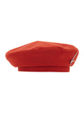 Red Wool Beanie with Flat Crown and Logo Plate on the Side for Women Hats Gloves