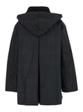 Dark Brown BARBOUR Jacket with All-Over Stripes and Logo Patch on Front in Ecoleather for Women Waxed Cotton Outerwear