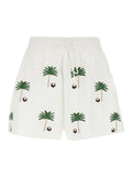 Coco Palm Mini Shorts White with Side Pockets in Linen Women And Bermuda