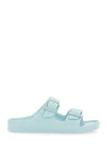 Arizona Sandals with Rounded Toe and Buckle Closure in Green for Kids Syntetchic Flat Shoes
