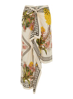 Multicolor Skirt With Concealed Closure On The Back And All-Over Floral Print Viscose For Women - IT 42