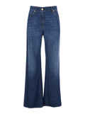 blue Five-pocket design jeans with faded effect in Denim woman Blu Cotton