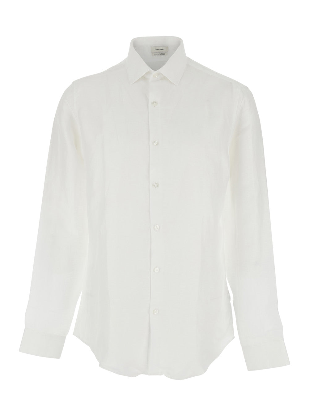 Shirt SLIM REF LINEN BLD SLD White with Classic Collar and Long Sleeves in for Women Lyocell Blouses