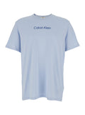 Crew Neck T-shirt CALVIN KLEIN with Logo on the Front in Blue Cotton for Men Light Tshirts And Polo Shirts