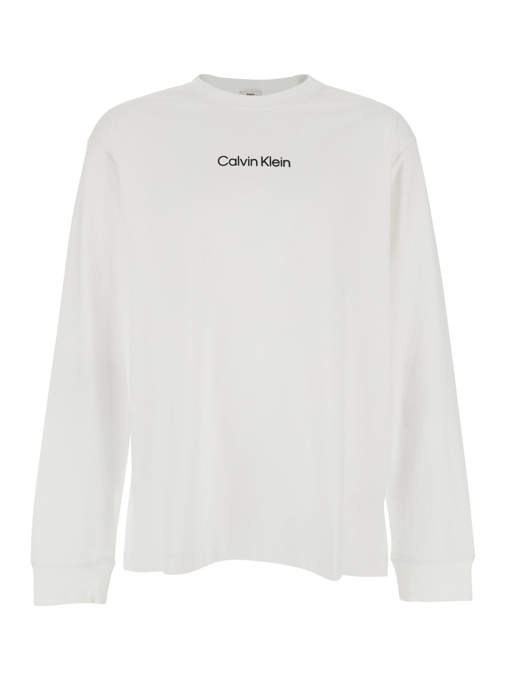 Crew Neck T-shirt CALVIN KLEIN with Front Logo in White Cotton for Men Tshirts And Polo Shirts