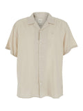 Shirt SS CAMP COLLAR SOLID LINEN CLASS White - with in Men Lyocell And Blouses