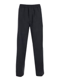 Pants STRAIGHT LINEN PULL ON Black with Elasticized Waist in and Cotton Men Trousers
