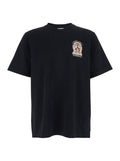 Black T-Shirt with Logo Detail on the Front and Maxi Print Back in Mens Cotton Organic Tshirts Polo Shirts