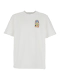 White T-Shirt with Logo Detail on the Front and Maxi Back in Cotton for Men Tshirts Polo Shirts