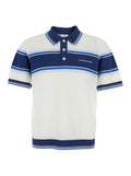 Polo MESH STRIPE White with Blue Details in Cotton for Men Tshirts And Shirts