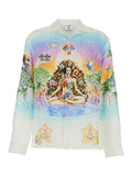 Shirt Innocence Multicolor with Cuban Collar and All-Over Print in Linen for Men Blouses