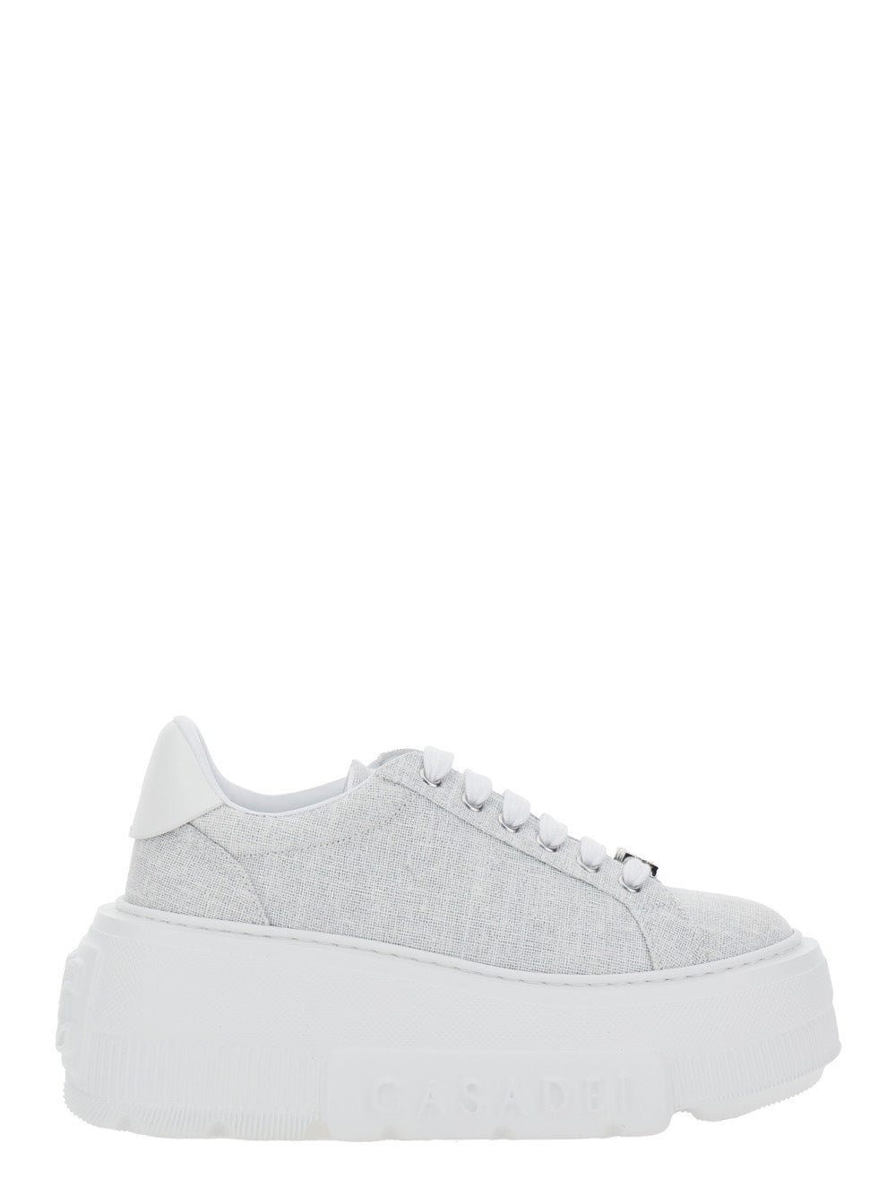 Sneaker Nexus with Oversized Platform and Logo Plate on the Lace in Gray Fabric for Women Grey Polyester Polyurethane