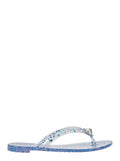 Multicolor Crystal-Embellished Flip-Flop Sandal in PVC for Women Flat Shoes