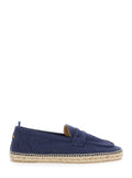 Mens Nacho Espadrilles with Diamond-Cut Mask in Blue Suede Blu Textile Materials Flat Shoes
