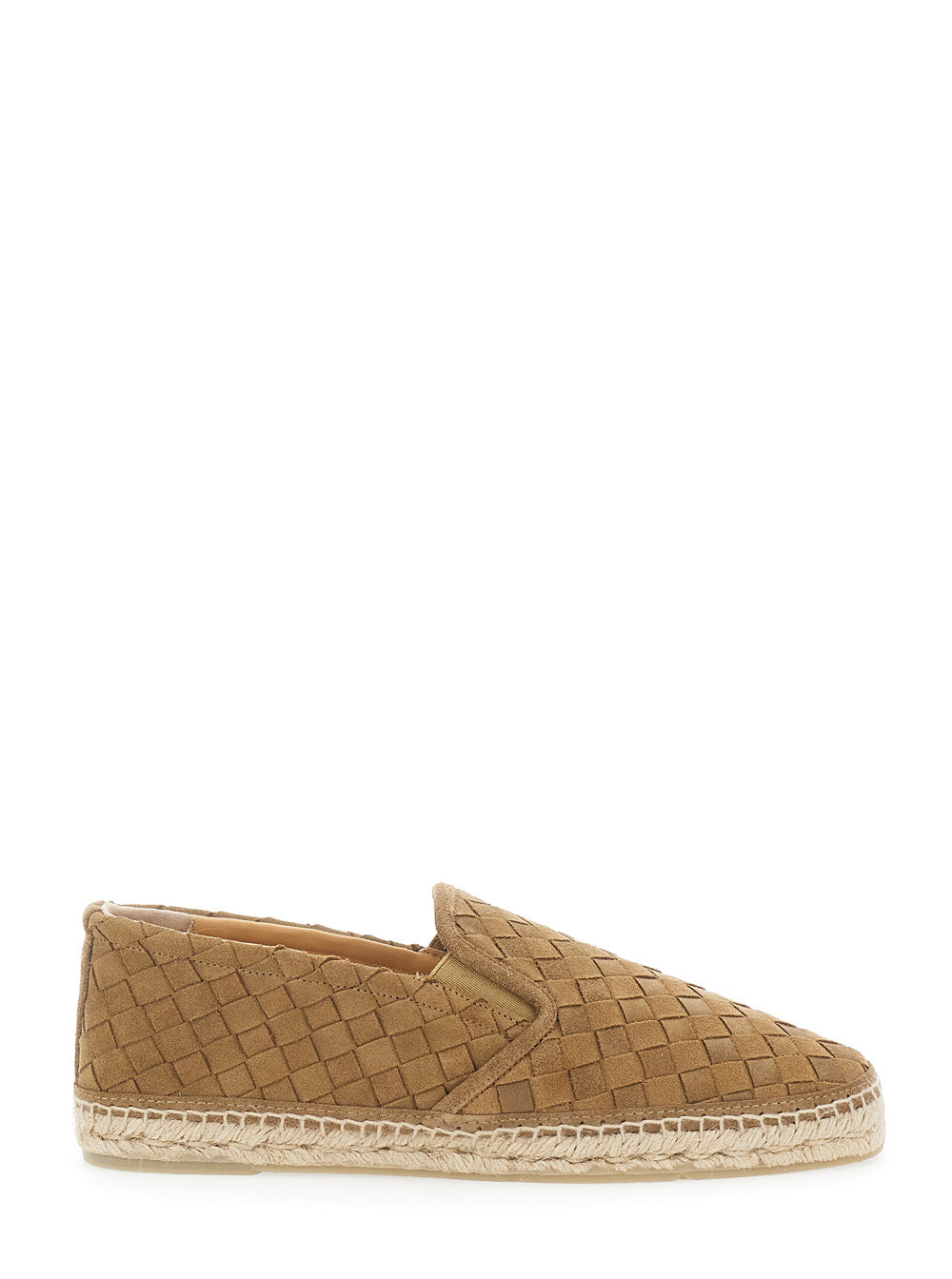 JAVA-186 Serraje ARENA - Brown Leather Espadrilles for Women Calf Flat Shoes