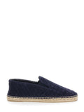Espadrilles Java with Pull-tab and Contrast Stitching in Blue Suede for Men Blu Calf Flat Shoes