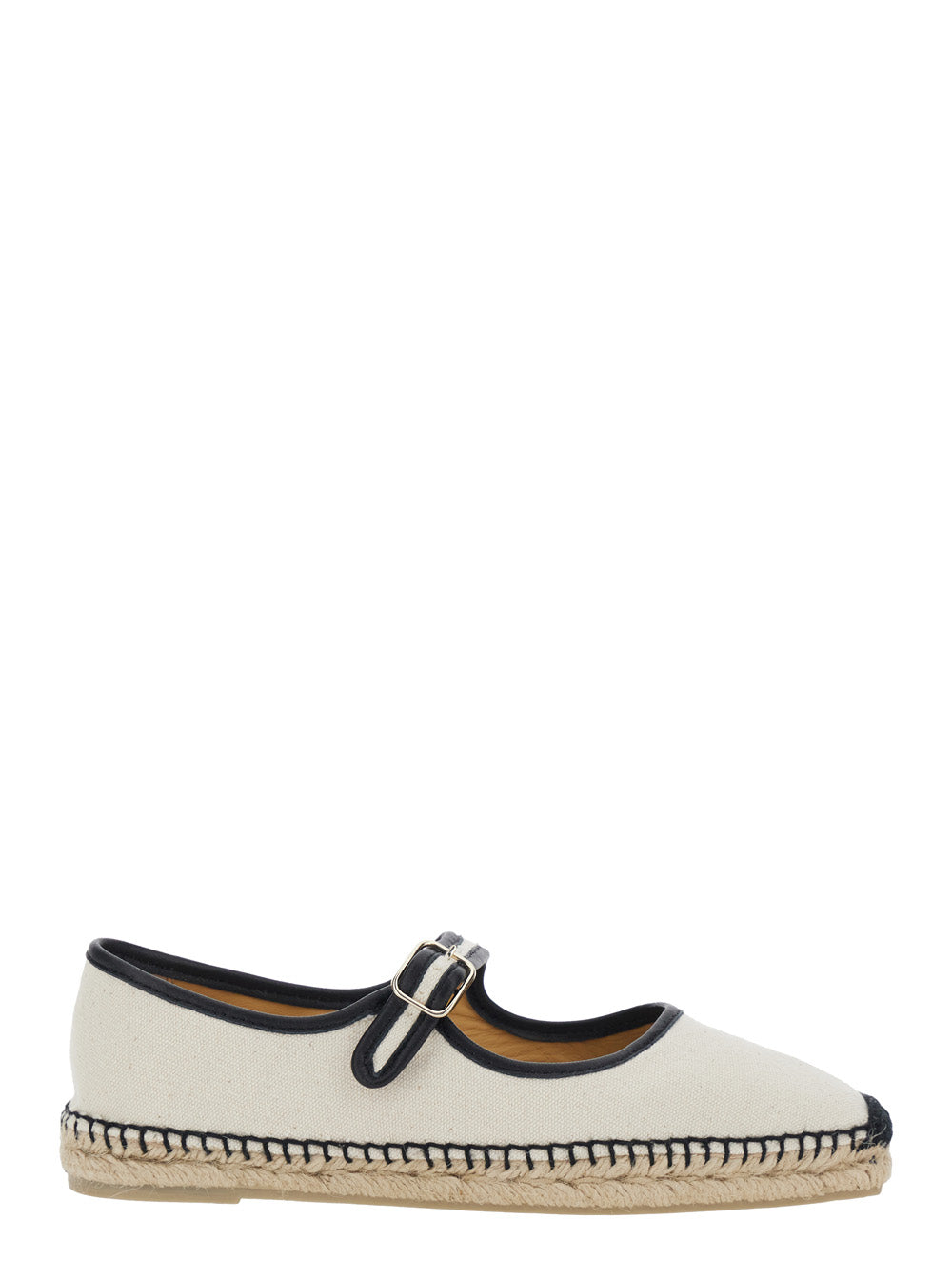 Padua Ballet Shoes with Strap Closure and Square Toe in White Fabric for Women Textile Materials Ballerinas