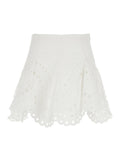 Dress Sail with A-Line Design and Scalloped Hem in Cotton Blend White Women Polyester Skirt
