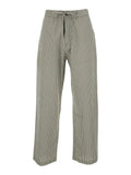 Lounge Pants STRIPE COTTON Green with Side Pockets for Men Trousers