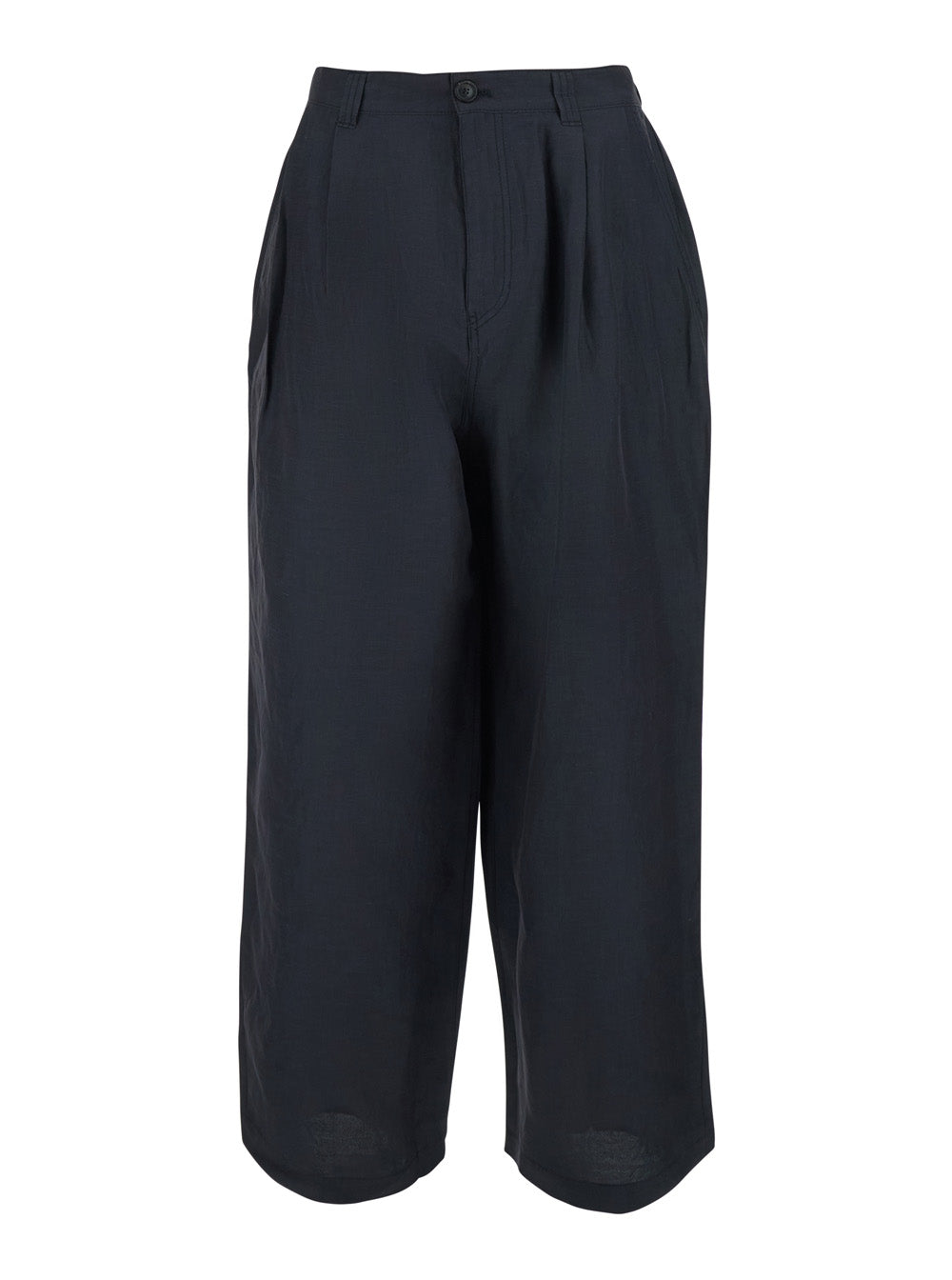 Classy Oversized Two-Tuck Trousers Blue With Double Pleat On The Front Viscose For Men Blu Linen Nylon