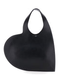 Shoulder Bag Coperni with Cut-Out Handle and Heart Silhouette in Black Suede for Women Cow Leather