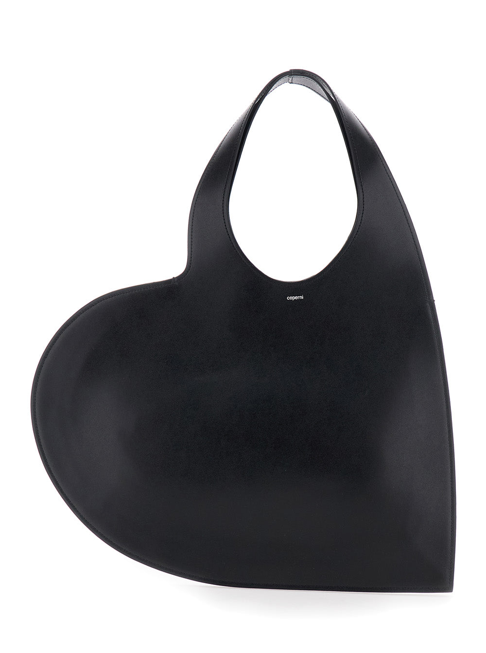 Shoulder Bag Coperni with Cut-Out Handle and Heart Silhouette in Black Suede for Women Cow Leather